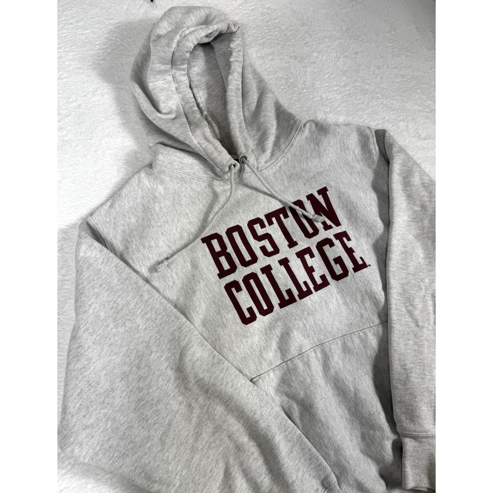 Vintage Champion Reverse Weave Boston College Hoodie Sweatshirt Mens Large Gray